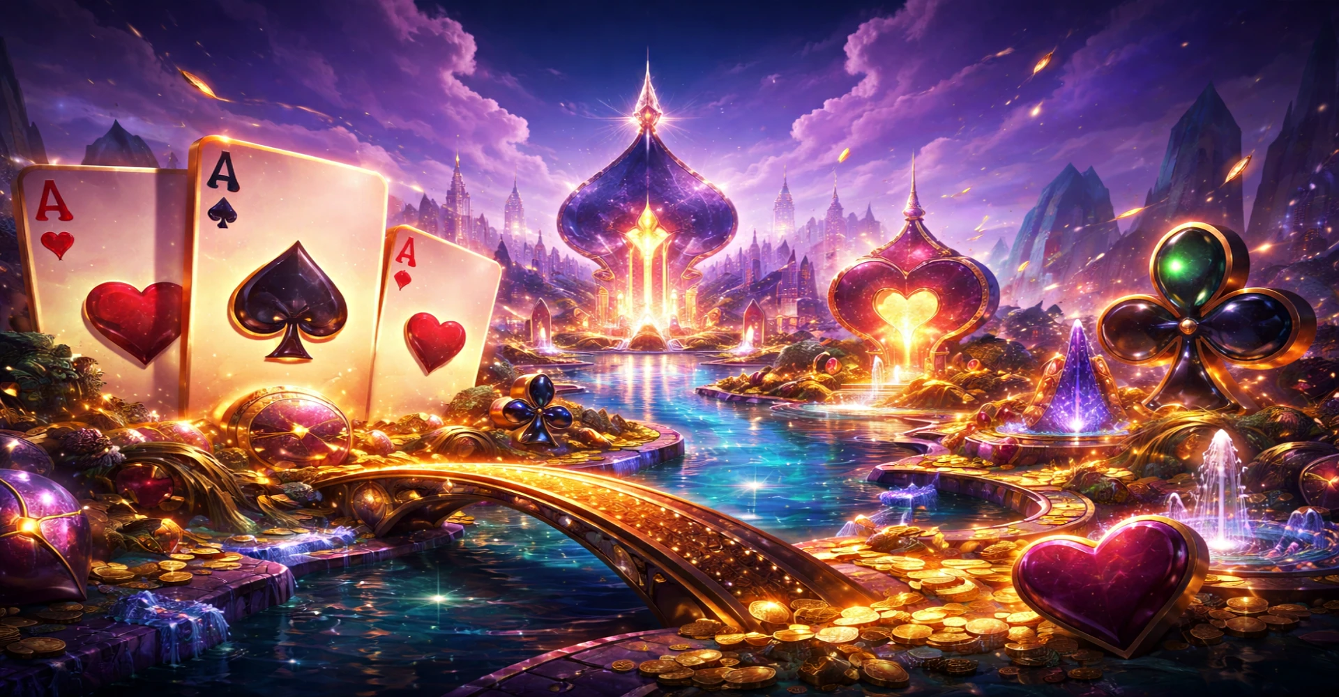 Neon city skyline with holographic displays